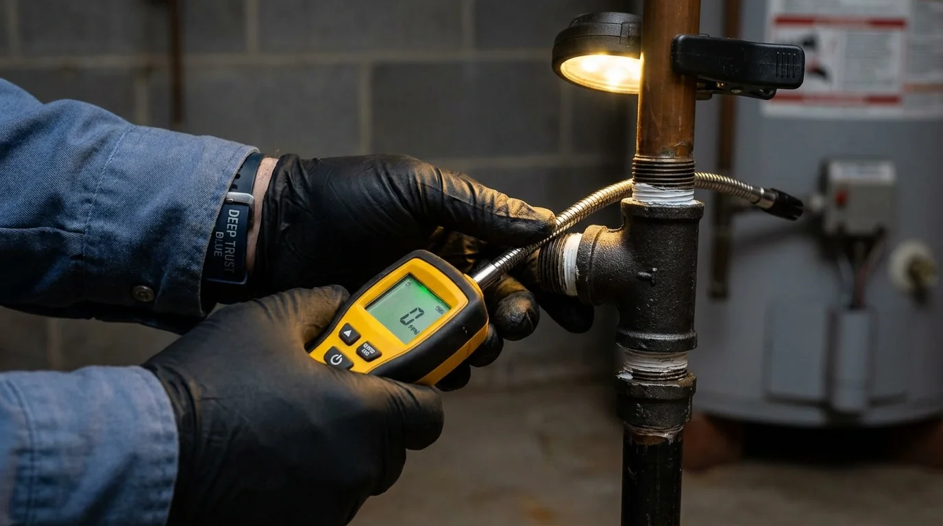 Gas leak detection with electronic sniffer by Johns Plumbing LLC in Nogales