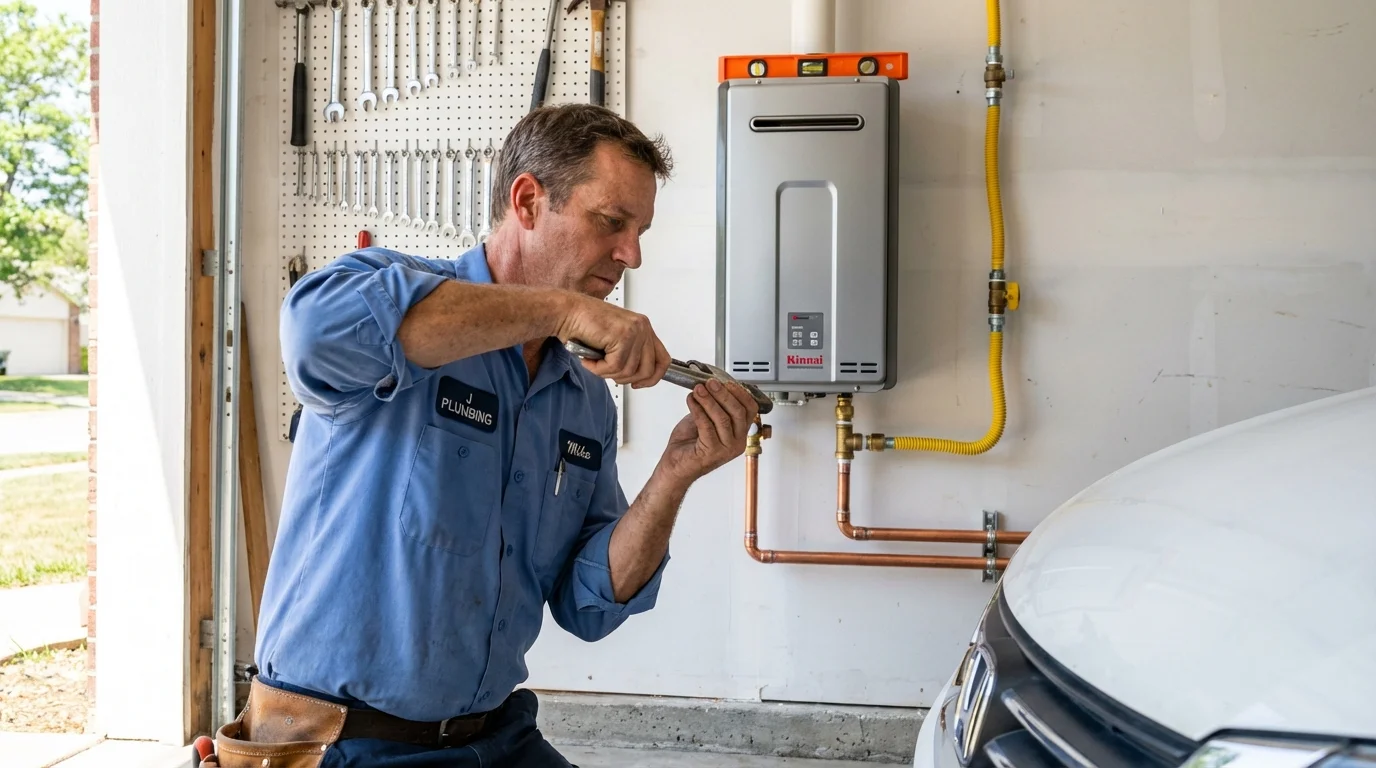 Tankless water heater installation by a Johns Plumbing LLC plumber in Nogales
